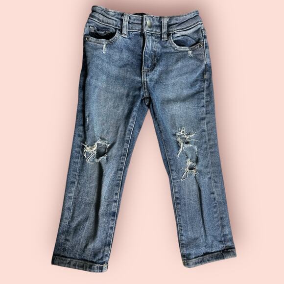 DL1961 Boys' Zane Skinny Jeans Glacier Busted Toddler Pants Ripped Blue Pants 3T - Picture 1 of 4